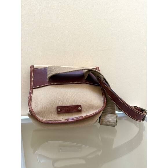 WATHNE Canvas Leather Waist Belt Bag With Buckle Adjustable Strap Vintage Tan - Picture 2 of 8